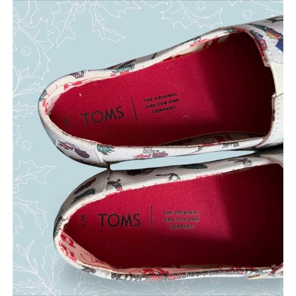 TOMS Save The Children Santa Train Women’s US 7 Classic Slip-On Shoes NWOT - Picture 3 of 7